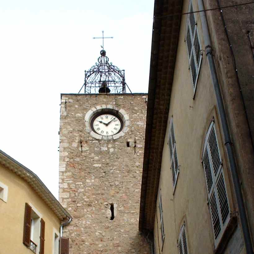 Aups wrought iron clock tower