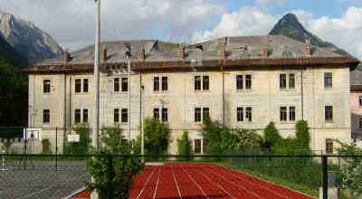 Earthquake damaged building at Bovec