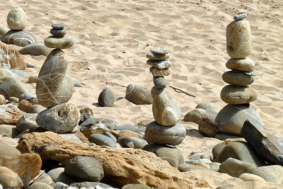 Balanced pebbles at Vila Nova de Milfontes
