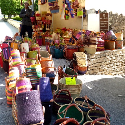 Gordes market - colourful baskets