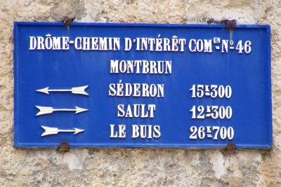 Montbrun old road sign