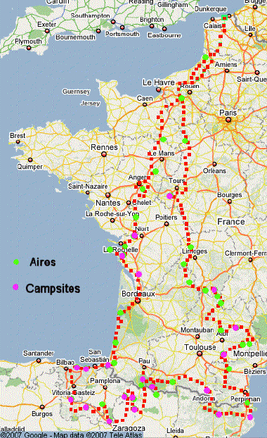France Spain route 2007