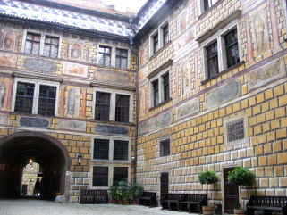 Decorated castle courtyard