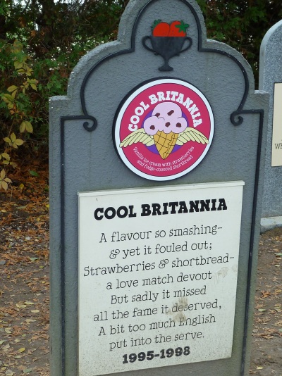 Ben & Jerrys Cool Britannia flavour gravestone