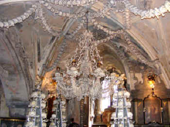 Sedlec Ossuary chandelier made from bones