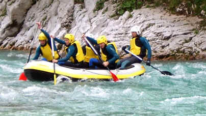 Rafting on the Soca river